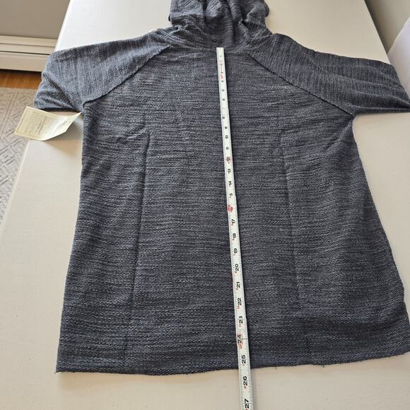 Trade Heritage Hooded Sweatshirt Women's S Charcoal Raw Hems Pullover NWT - Picture 9 of 16
